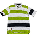 Rocawear Green White and Navy Polo Shirt (L)