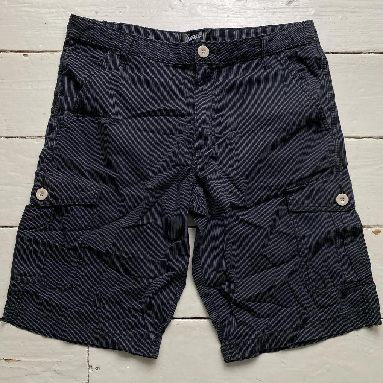 Vans Black and White Pinstripe Cargo Baggy Shorts