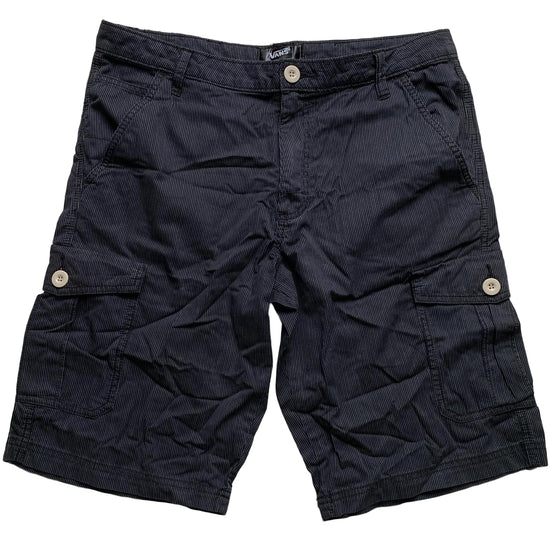 Vans Black and White Pinstripe Cargo Baggy Shorts (34W)