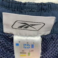 Reebok Vintage Navy White and Red Shell Baggy Trackpant Bottoms (M)