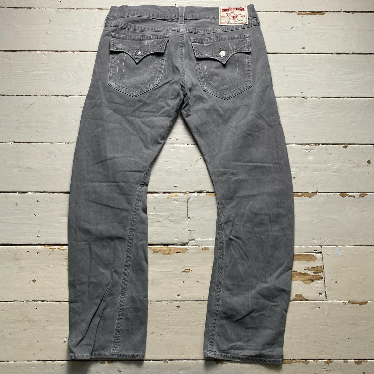 True Religion Jack Grey Baggy Stitch Jeans