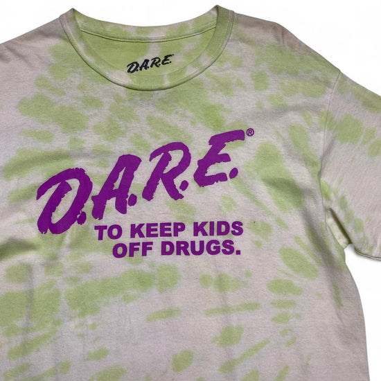 Dare To Keep Kids Off Drugs Green White and Purple Tie Dye T Shirt (L)
