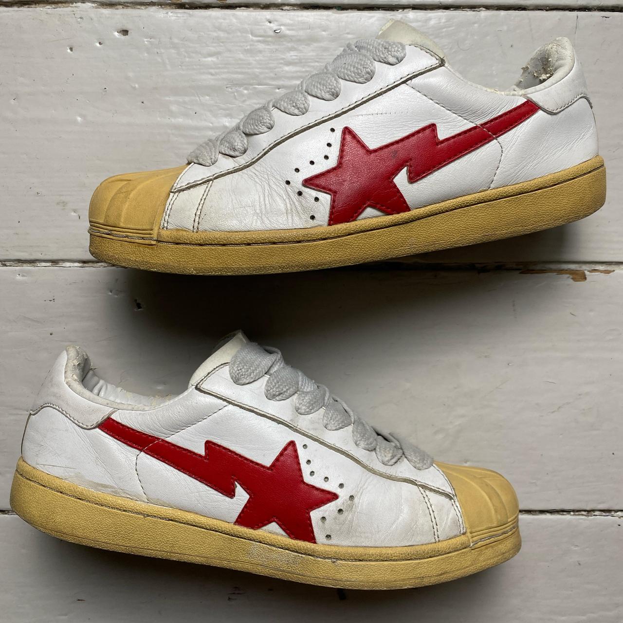 Bape Skull Sta Vintage White and Red Trainers