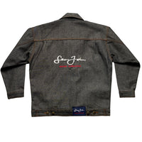 Sean John Vintage 90’s Grey Denim Jacket with Embroidery (M)