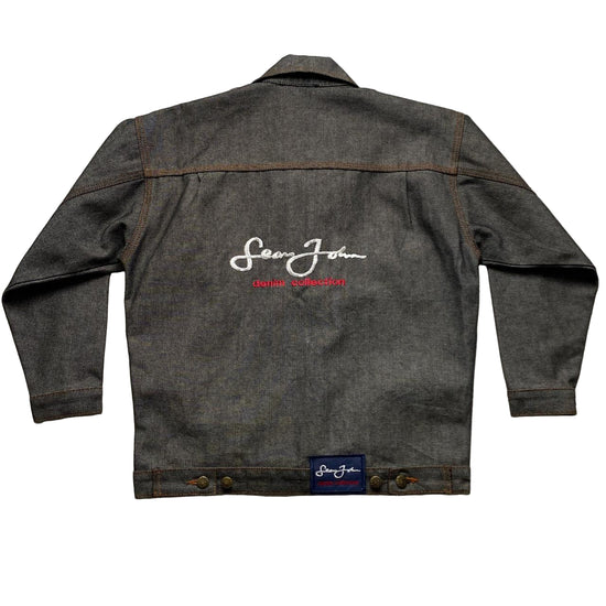 Sean John Vintage 90’s Grey Denim Jacket with Embroidery (M)