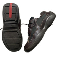 Prada Americas Cup Vintage Brown and Red Low Trainers (UK 4.5)