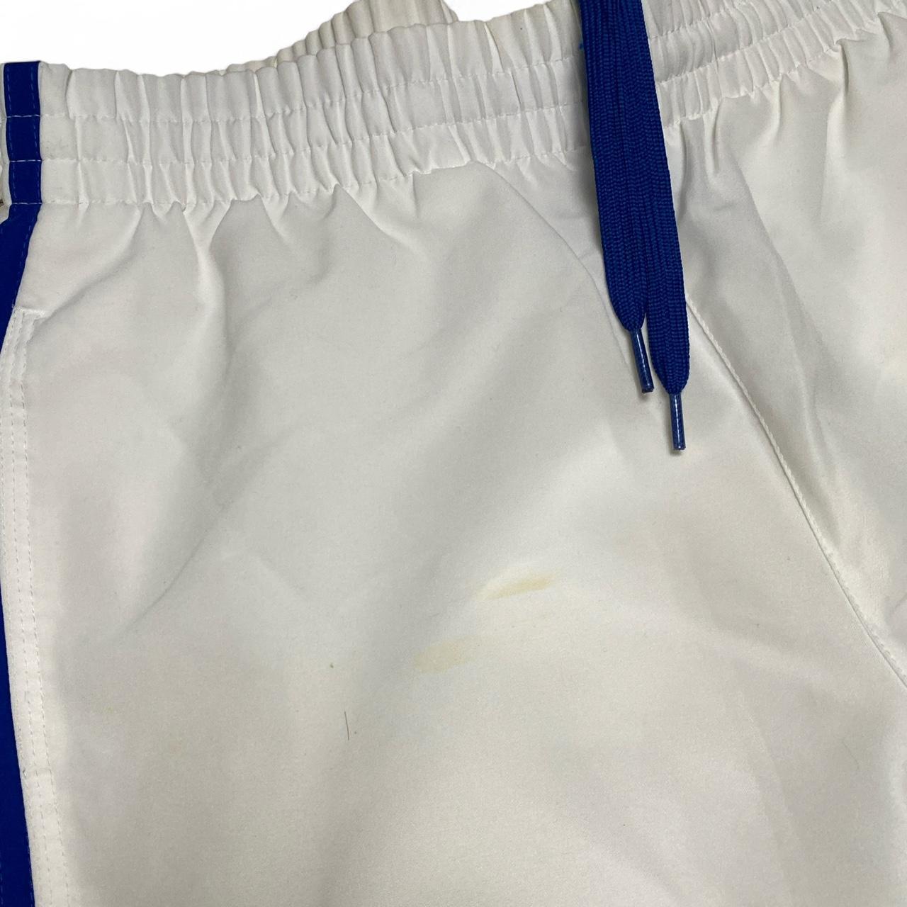 Adidas Performance Essentials White Blue and Red Shell Trackpant Bottoms (S)