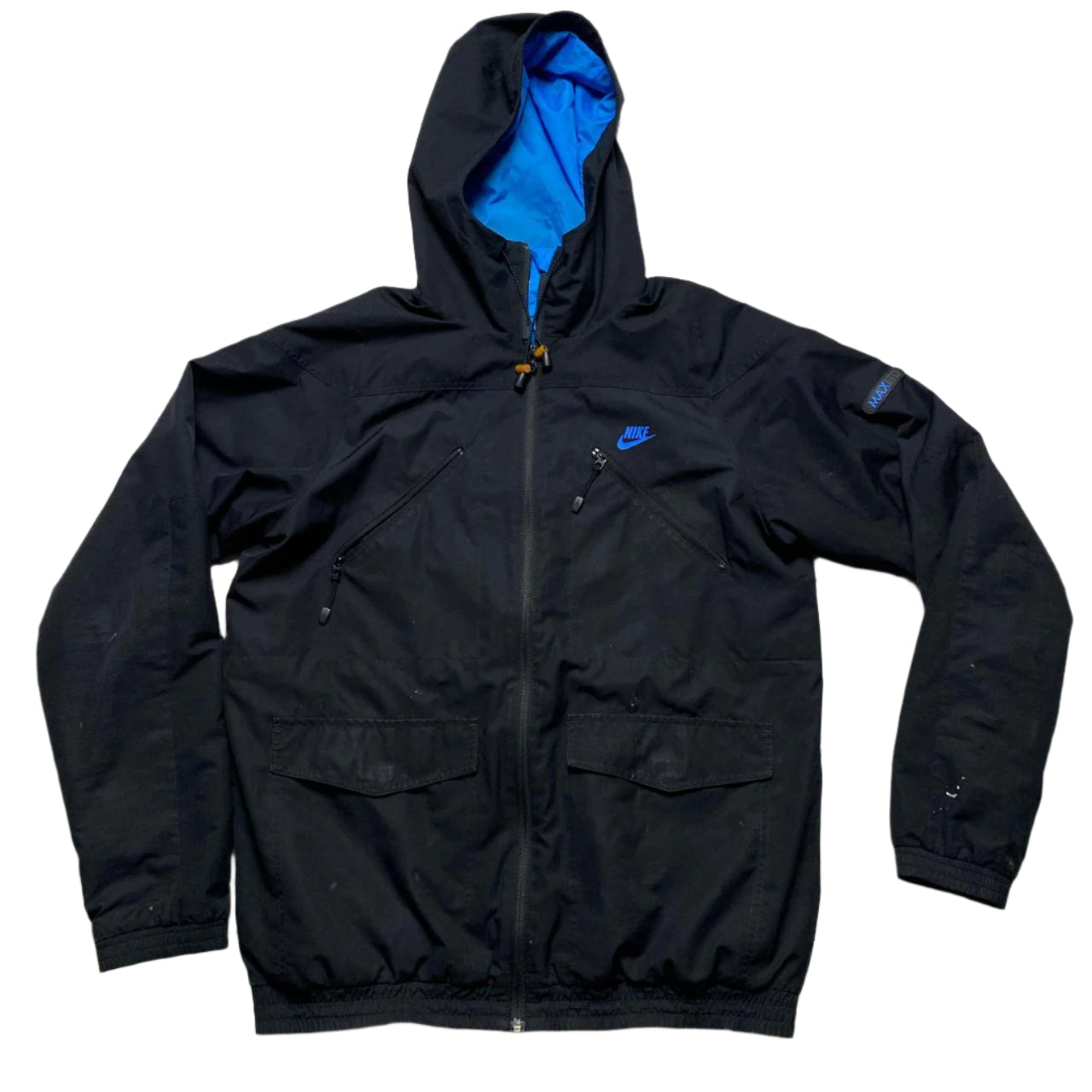 Nike Air Max LTD Black and Blue Vintage Windbreaker Tracksuit Jacket (M)