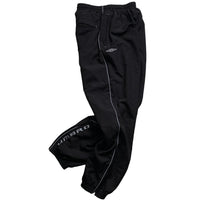 Umbro Vintage Black and Grey Spellout Shell Trackpant Bottoms (S)