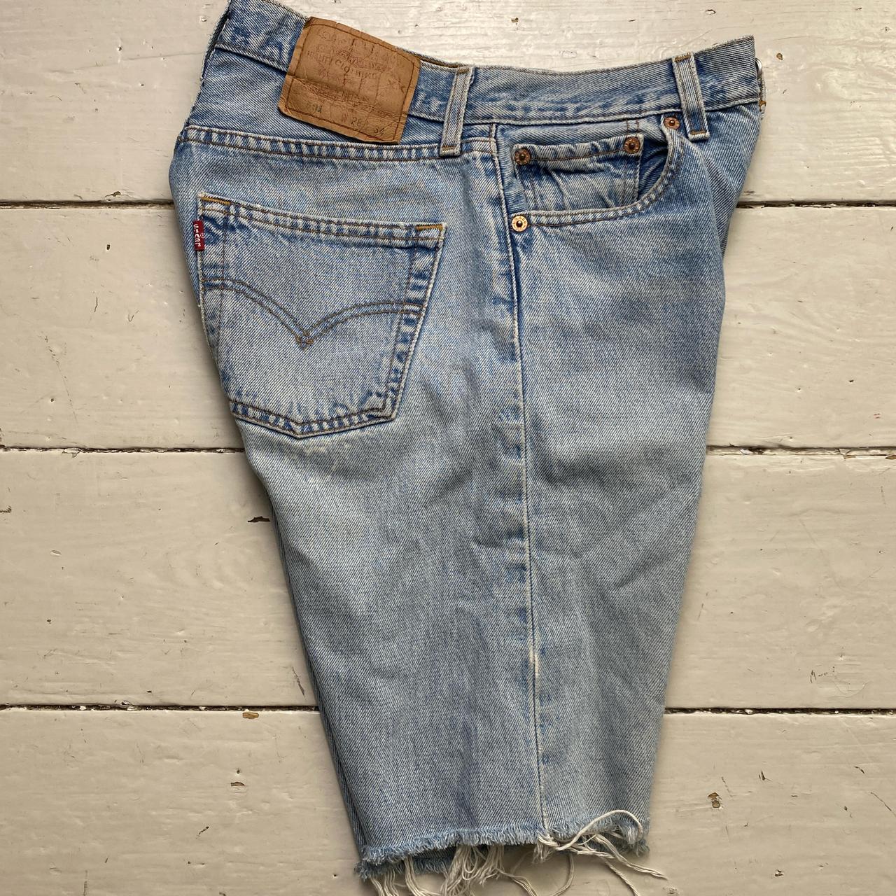 Levis 501 Vintage Jorts Light Blue Cut Down Jean Shorts