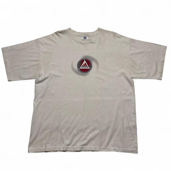 Adidas Football Vintage Y2K White Red and Blue T Shirt (XL)