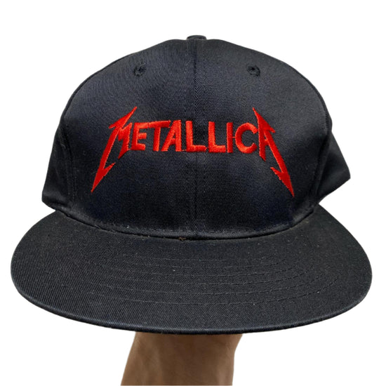 Metallica Vintage 90’s Green Brim Cap Black and Red Snapback Cap