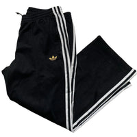 Adidas Originals Black Gold and White Stripe Trackpant Bottoms (L)