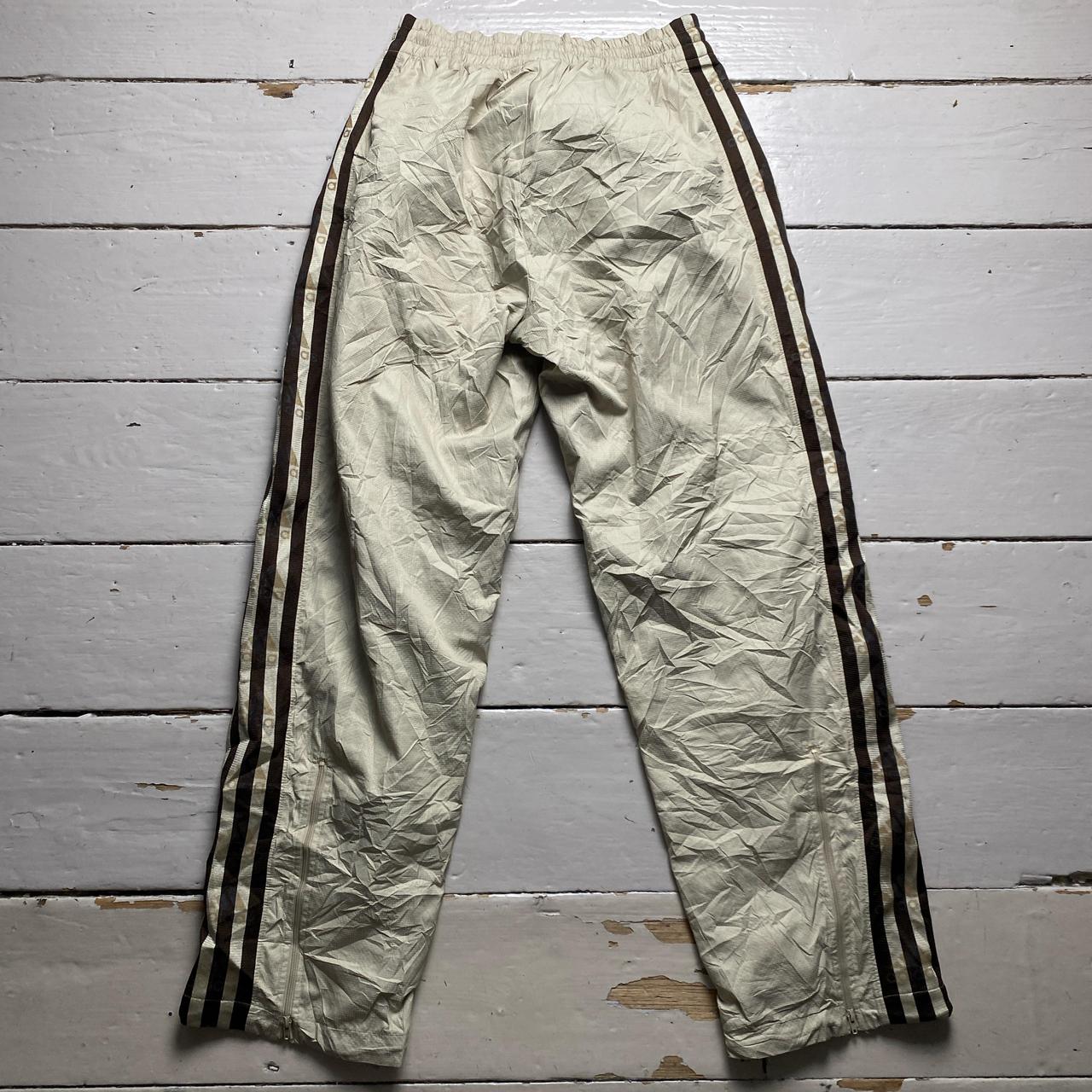 Adidas Cream and Brown Shell Trackpant Bottoms