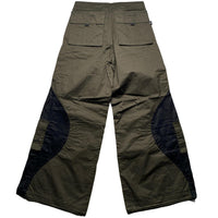 Criminal Damage Khaki Green and Black Baggy Cargo Parachute Combat Trousers (30W)