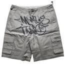 Minus Two Grey Two Tone Graffiti Cargo Shorts (XL)