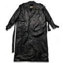 Phase 2 Vintage Leather Long Fur Lined Trench Coat Jacket (XL)