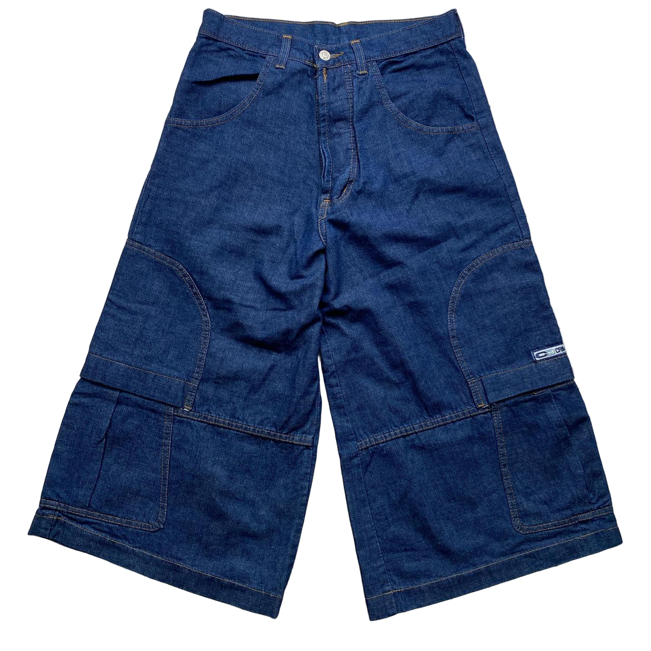 Criminal Damage Vintage Baggy Jort Jean Shorts Navy (28W)
