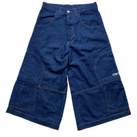 Criminal Damage Vintage Baggy Jort Jean Shorts Navy (28W)