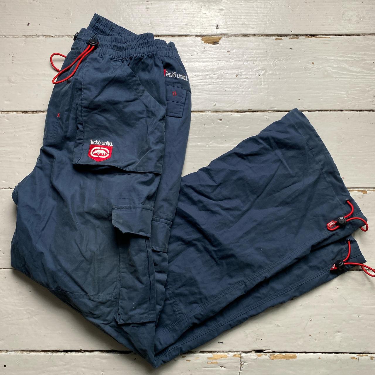 Ecko UNLTD Vintage Navy Red and Black Cargo Trousers