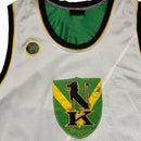 And1 Vintage y2k Kingston Jamaica Basketball Vest Jersey White Black Yellow and Green (XL)