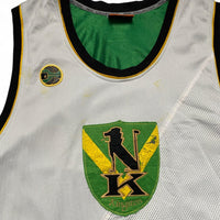 And1 Vintage y2k Kingston Jamaica Basketball Vest Jersey White Black Yellow and Green (XL)