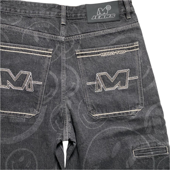 Minus Two Jeans Smiley Face Jorts Jean Shorts Grey (L)