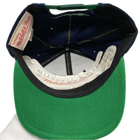 Notre Dame Navy and Green Snapback Mitchell & Ness Cap