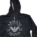 Armani Black and Grey Zip Hoodie (L)