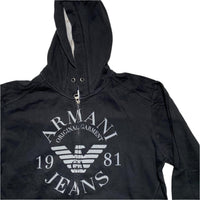 Armani Black and Grey Zip Hoodie (L)