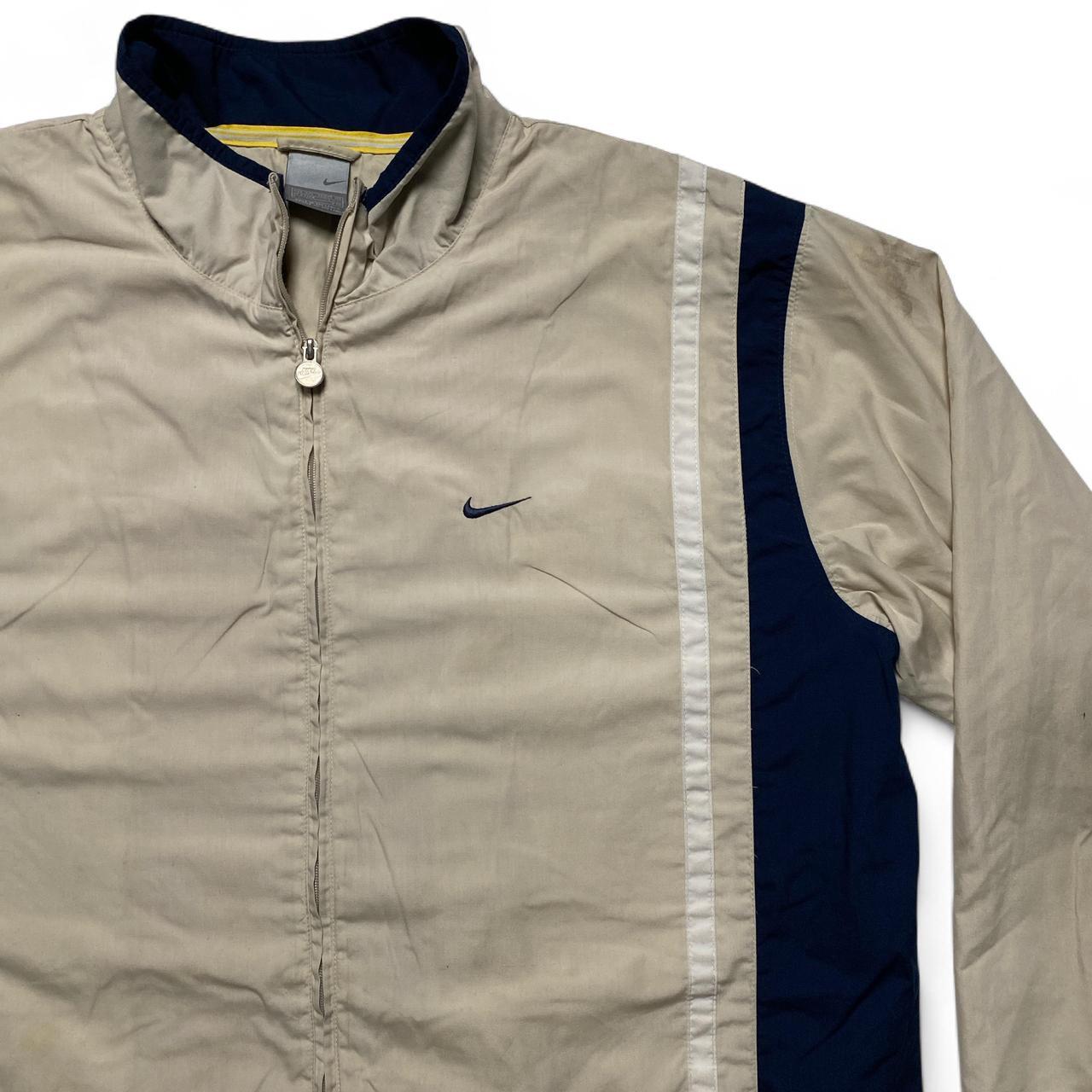 Nike Vintage y2k Cream and Navy Shell Tracksuit Jacket