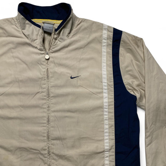 Nike Vintage y2k Cream and Navy Shell Tracksuit Jacket (2XL)