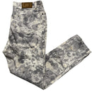 Cavalli Vintage Womens Floral Print White and Grey Jeans (30W)