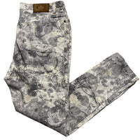 Cavalli Vintage Womens Floral Print White and Grey Jeans (30W)