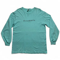 Fuck Off and Co Tiffany and Co Spoof Light Blue and Black Long Sleeve T Shirt (L)