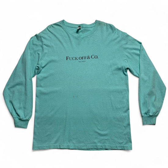 Fuck Off and Co Tiffany and Co Spoof Light Blue and Black Long Sleeve T Shirt (L)