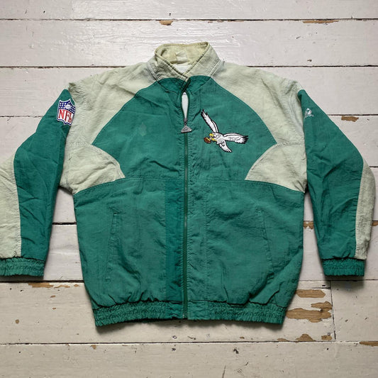 Philadelphia Eagles Vintage 90’s Bomber Green and Cream Jacket