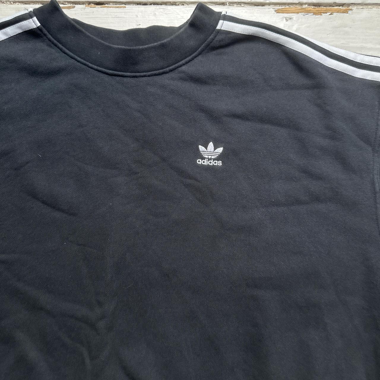 Adidas Originals Cropped Black and White Stripe Jumper