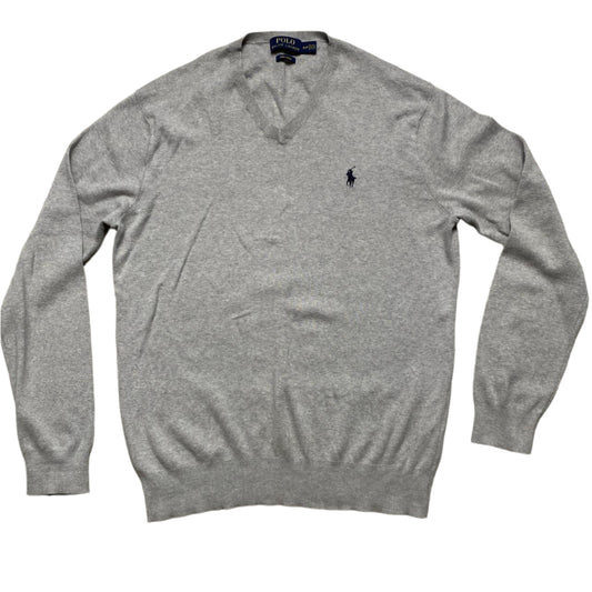 Ralph Lauren Polo Grey and Navy Pony Jumper (S)