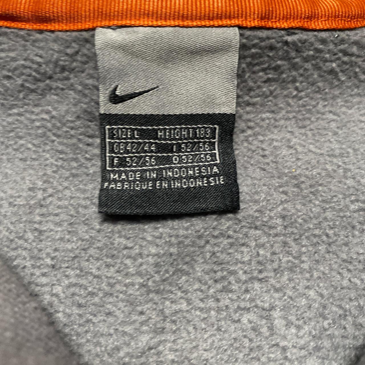 Nike Vintage Grey and Orange Y2K Quarter Zip Jumper (L)