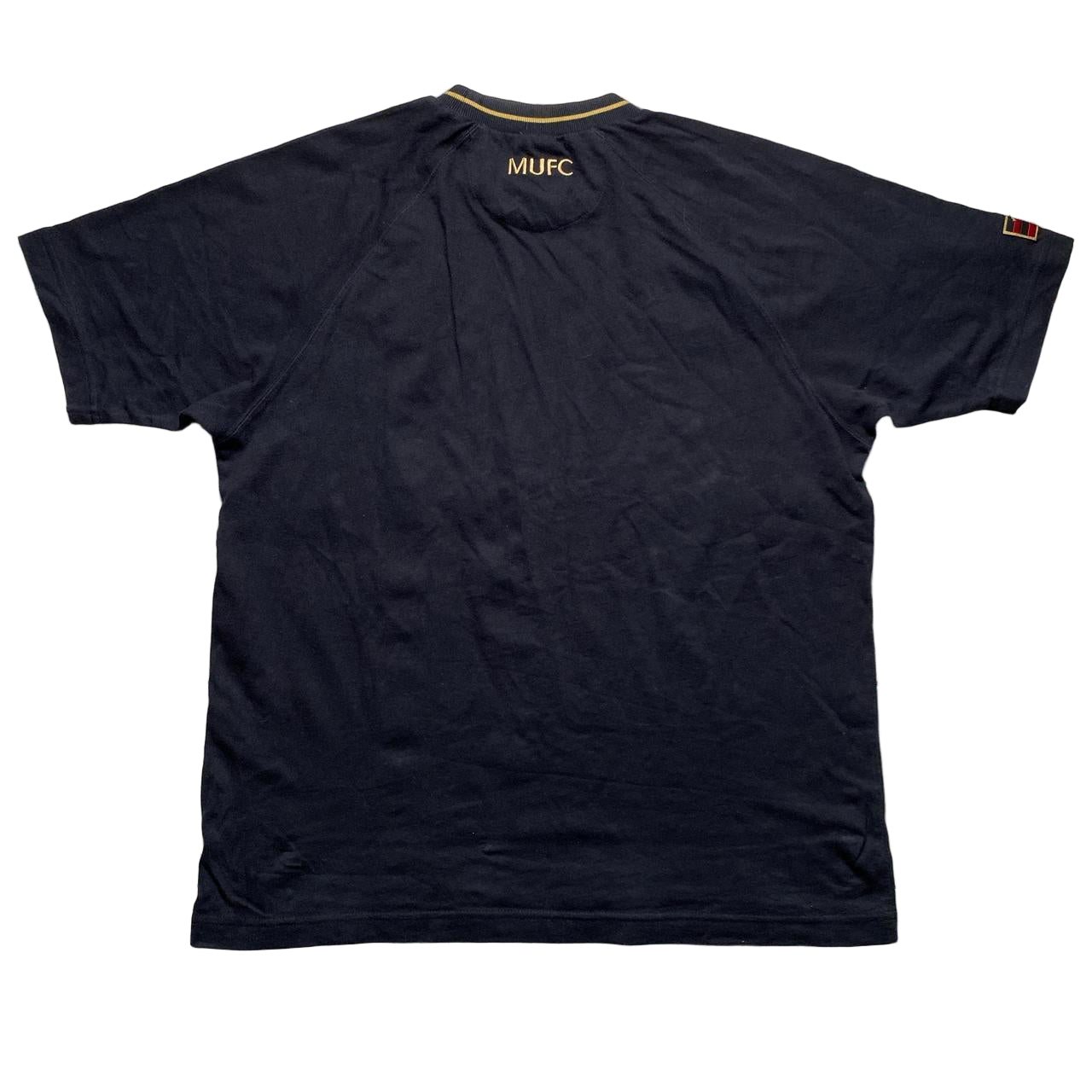 Manchester United Football Vintage Nike T Shirt Black and Gold (M)