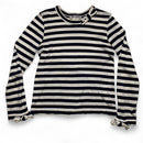 Comme des Garcons Womens Bow Striped Navy and White Long Sleeve T Shirt (XS)