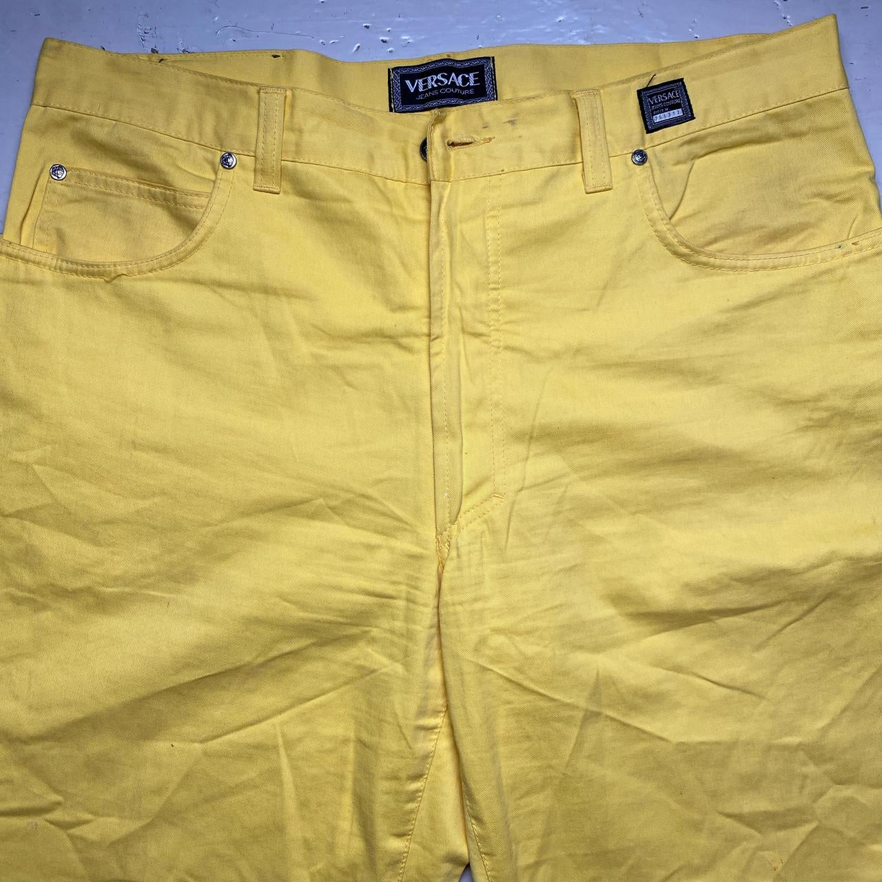 Versace Jeans Couture Yellow Vintage Baggy Jeans Trousers