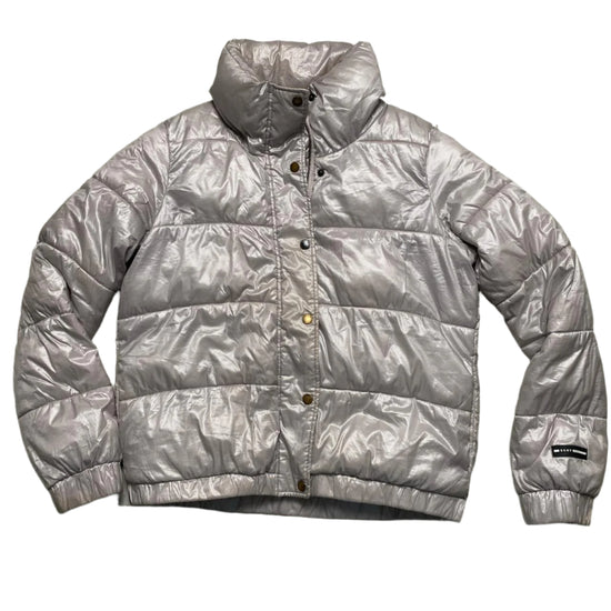 DKNY Silver and Black Puffer Jacket (M)