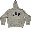 GAP Grey Fleece Hoodie Navy Spellout (M)
