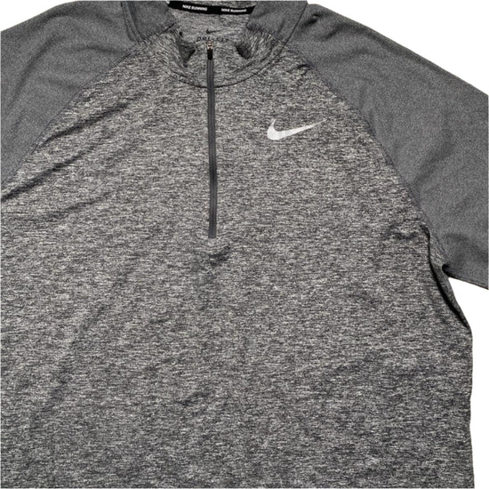 Nike Running Dri Fit Grey Quarter Zip Sports Thermal Jumper Top (2XL)