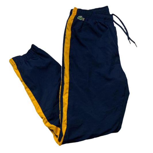 Lacoste Sport Navy and Yellow Shell Trackpant Bottoms (M)