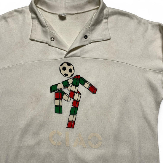 Italy Ciao Football Vintage World Cup Cream White Jumper (2XL)