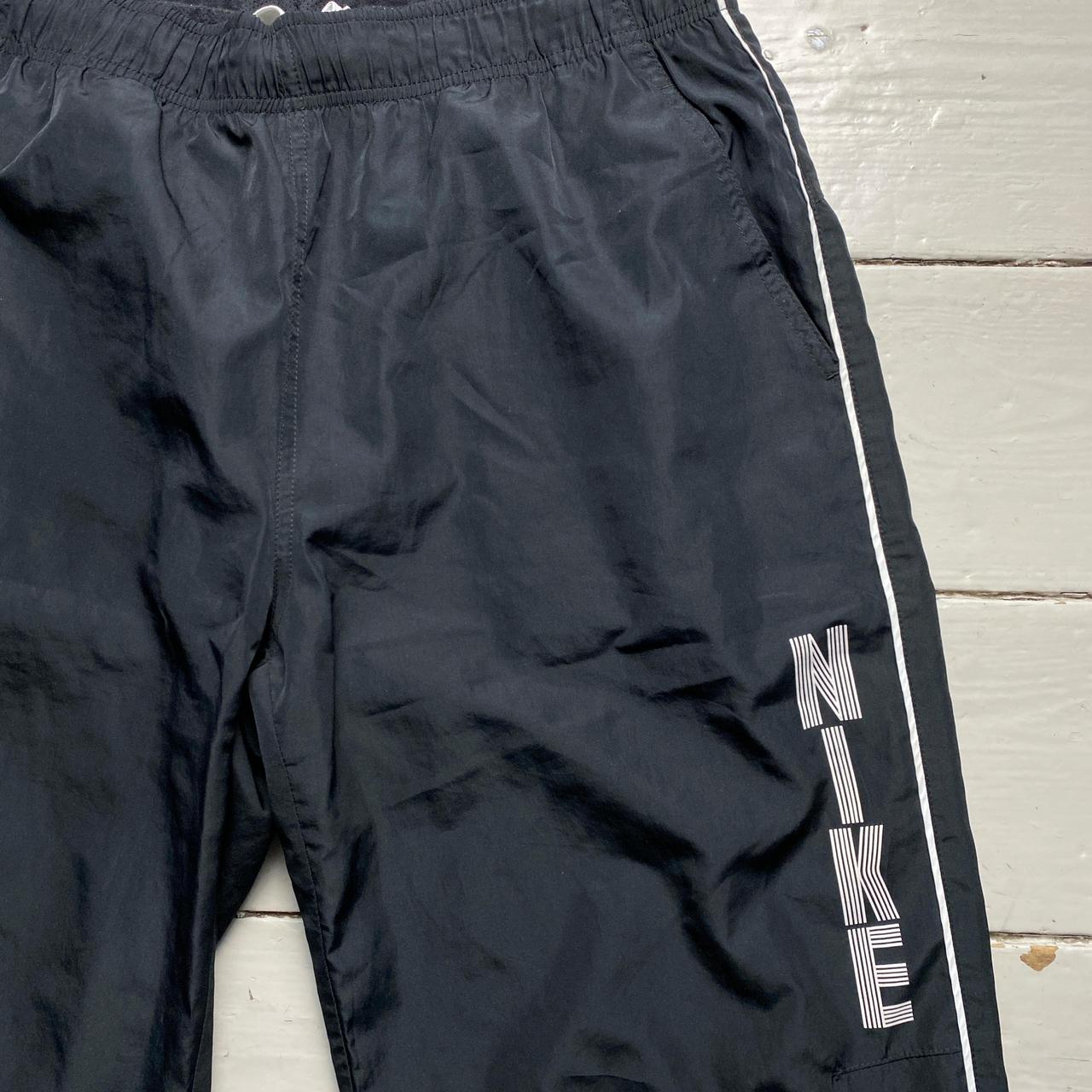 Nike Black and White Spellout Shell Trackpant Shorts