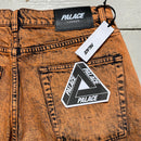 Palace Orange Bleached Denim Jorts Jean Shorts (32W)